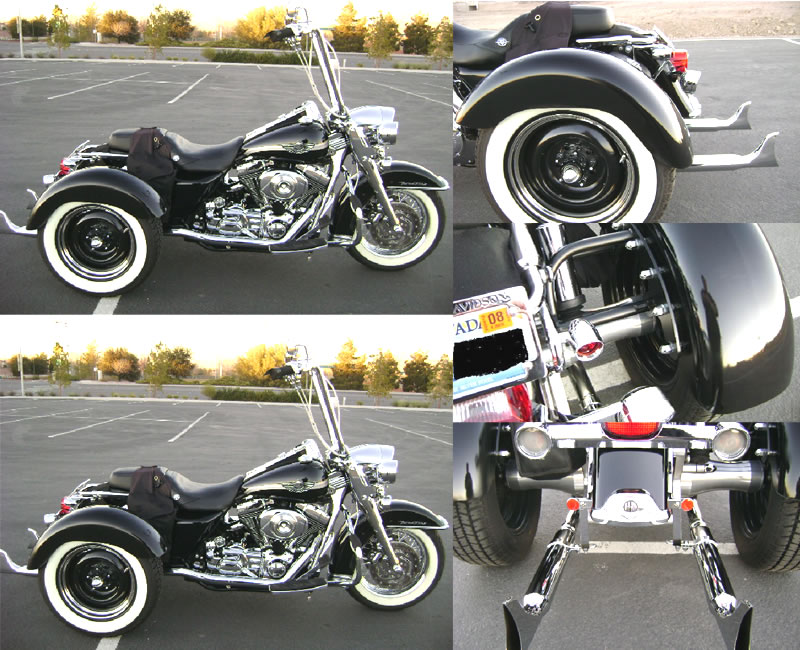 Harley-davidson Roadking Trike with Frankenstein Trike Kit using custom options pic